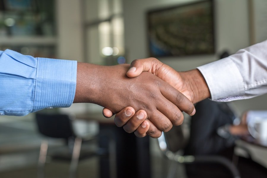 Haven Stays advisor shaking hands with a client in Dubai